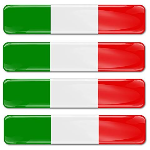 SkinoEu® 4 x 3D Gel Silicone Stickers Decals Italy National Flag Logo Emblem Badge Car Auto Moto Motorcycle Windows Door PC Tablet Laptop Accessories Tuning Gift F 13 Cover