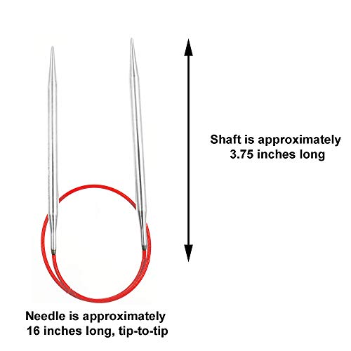 Image of ChiaoGoo Red Lace 16 inch (40cm) Circular Knitting Needles US Size 15 (10.0mm) Stainless Steel with Stitch Holder