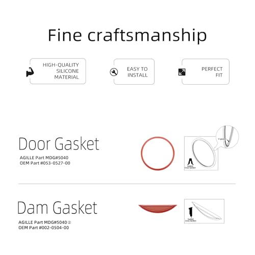 AGILLE M11 Door Gasket Kit Fit for Midmark M11 Ultraclave & M11D Steam Sterilizers, Includes Door Gasket and Dam Gasket #053-0527-00# 002-0504-00, Made from 100% High Quality Synthetic Silicone - Thumbnail 3
