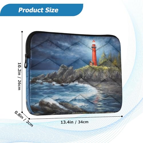 Funda para portátil 13-14 pulgadas con pintura de faro impermeable miniatura 3