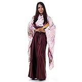 Exklusiv und hochwertig > Lieferumfang = 2 Einzelteile: Japanische Yukata Samurai Kimono Wickelbluse plus Damen Hakama Hosenrock