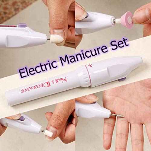 RuiChy 5-in-1 Elektrisches Maniküre Set, Nagelbohrer Nagelfeilen Schleifer Pflege Kit mit Nagelbürste und Schaum… – Bild 4