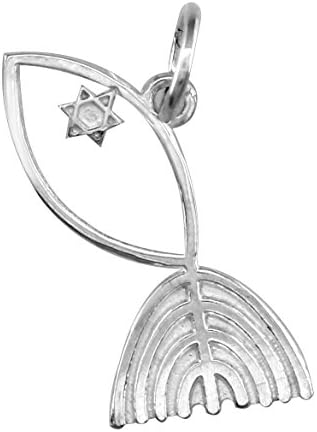 Messianic Fish Charm in Sterling Silver