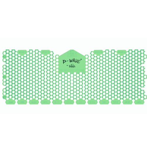 Image of P-Wave 6 Pack Trough Urinal Screen Mats Scented, Large Size Fits All Types Of Trough Urinals, Deodoriser & Odour Neutraliser, Long Lasting, Anti-Splash Mats with Slanted Bristle, Cucumber & Melon