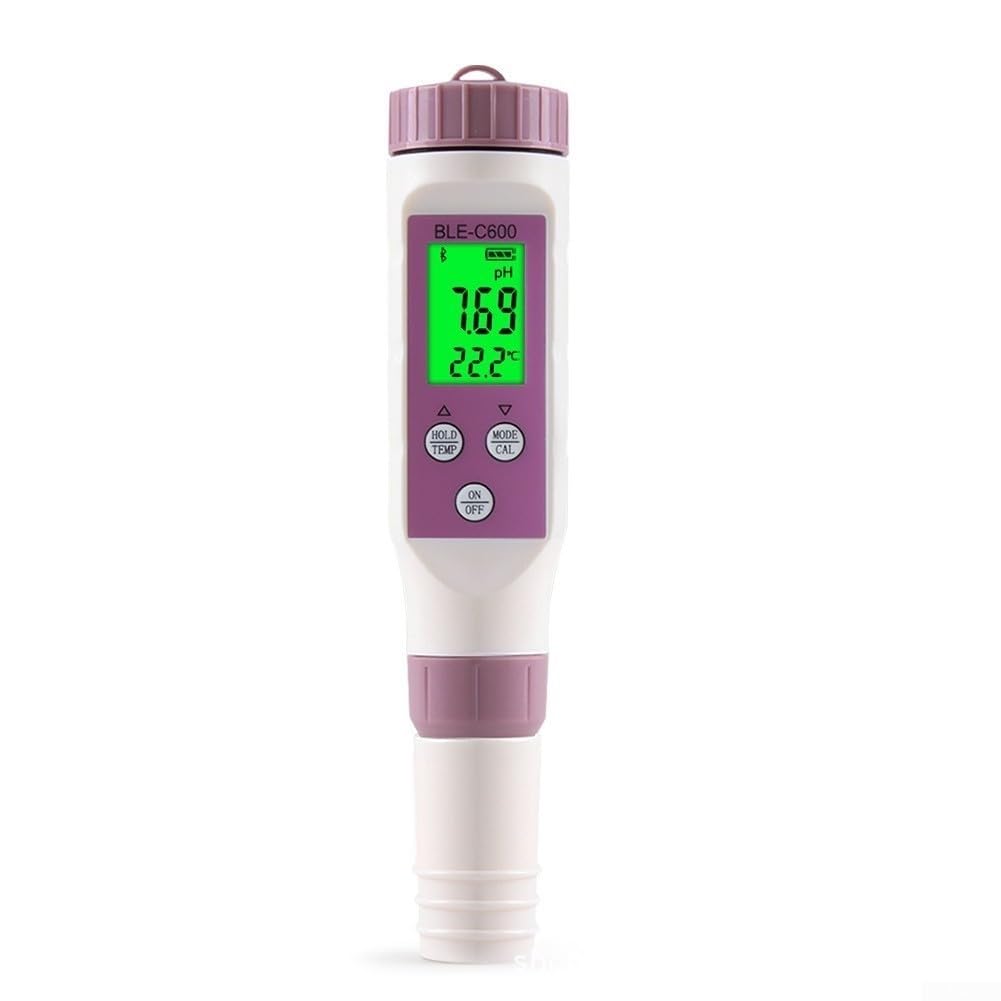 Analizzatore di qualità dell'acqua 7 in 1 con sale pH per test Sg Orp Salvataggio automatico dei dati e mobile per acquario, piscina, idroponica, acqua potabile, come mostrato