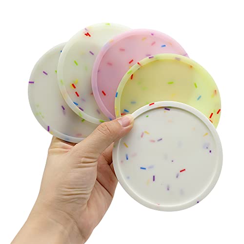 8-Pack Bytelive Luminous Coasters With Holder, 4 Inches Round Silicone Glow In The Dark Drink Coasters For Car Cup, Bar, Club, Party Decoration (Candy Colors) #TOP7