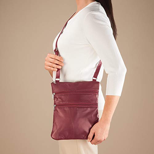 Miles Kimball RFID Lambskin Patch Leather Crossbody Bag2