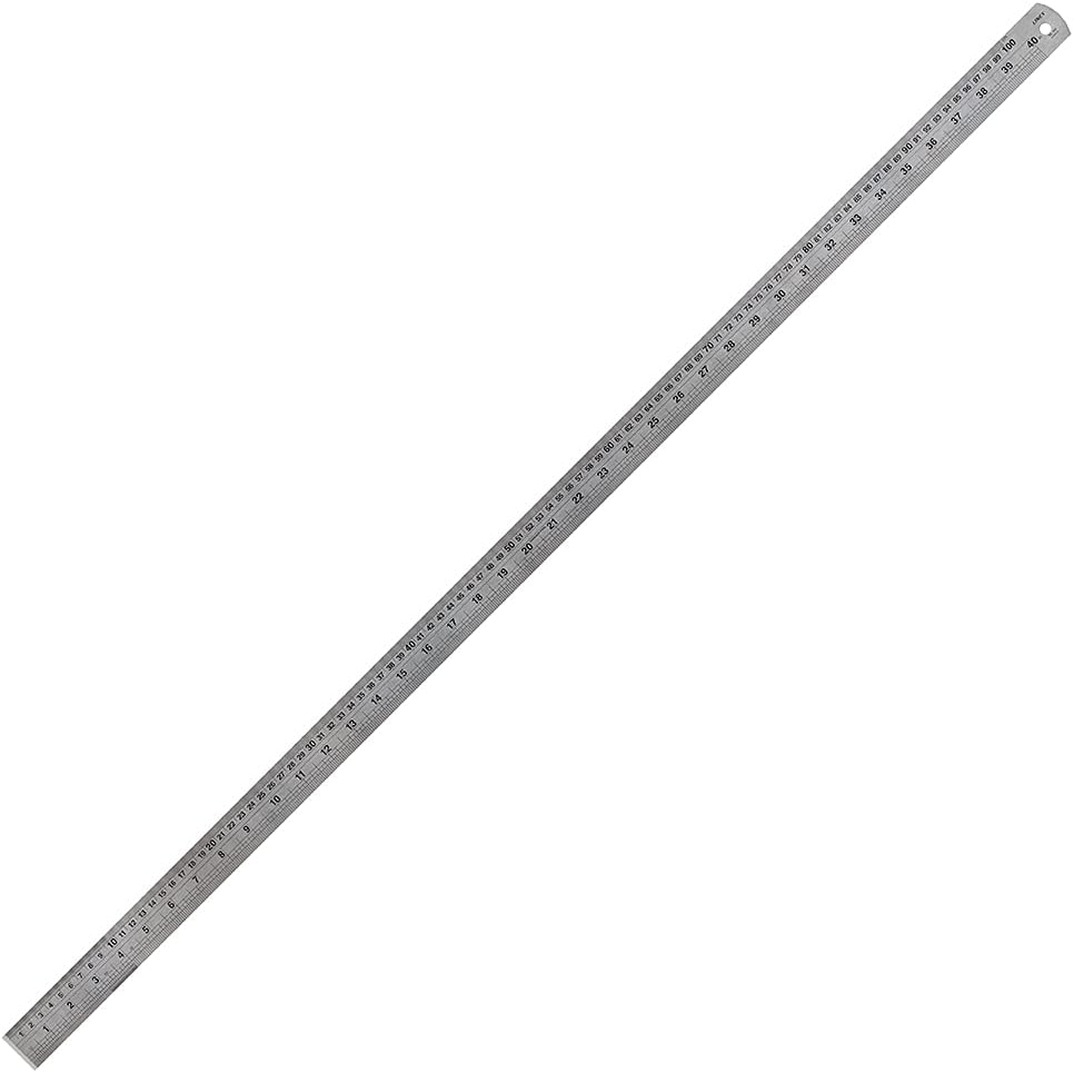 Linex Ruler Stainless Steel Imperial and Metric with Conversion Table 1000mm Ref Lxesl100