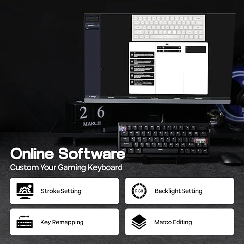 Image of MechLands CIDOO C60 HE Wired Rapid Fast Gaming Keyboard with Silent Magnetic Switch, Hall Effect Keyboard with 8K Polling Rate, 0.125ms Latency, 63-Key Compact Layout, Hot-Swappable (Black)