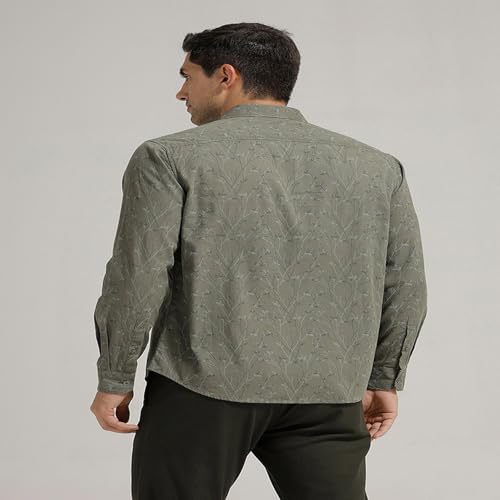 Image of BASICS Cotton-Linen Blended Men's Shirt | Slim Fit | Everyday Smart Casual Wear | Full Sleeve