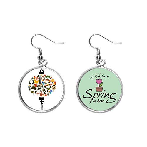 Pendientes de primavera estilo Taiji con colgante de mariposa y tetera artesanal
