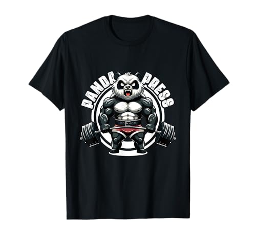 Panda Press Angry Giant Panda Levantamiento Citas Gimnasio Fitness Camiseta
