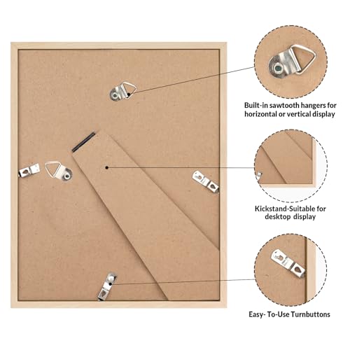 Image of LaVie Home 5x7 Picture Frame for Wall Display, 5x7 Oak Picture Frame with HD Plexiglas, 5 x 7 Poster Frame 1 Pack, Display Frame for Vertical or Horizontal, Classic Collection