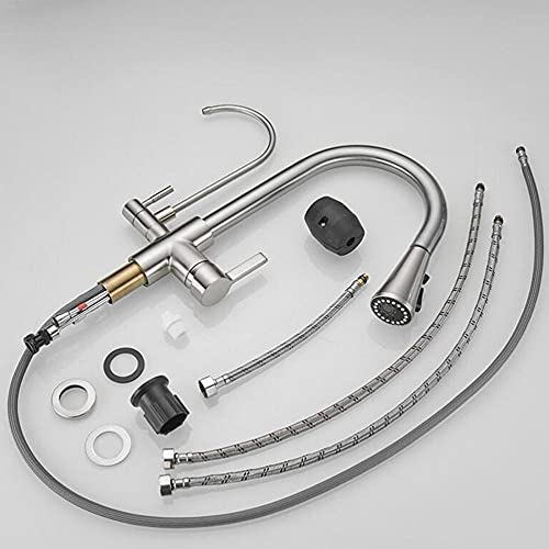 Robinet de cuisine 3 voies noir avec douchette extractible - 8