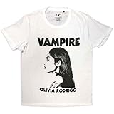Rock Off officially licensed products Men's Olivia Rodrigo Vampire T-Shirt Large White