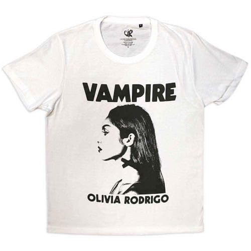 Rock Off officially licensed products Olivia Rodrigo Vampire T Shirt Size S White