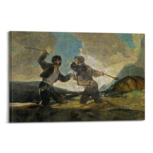 Poster Goya Fight with Cudgels 40 x 60 cm reproduction tableau