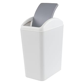 4.5 Gallon Swing Top Trash Can, Plastic Garbage Can with Lid Gray
