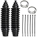 Universal Silicone Rack and Pinion Steering Boot Universal Steering Rack and Pinion Tie Rod Boots with 4 Pieces C- Clamps and 6 Pieces Cable Ties (Black)
