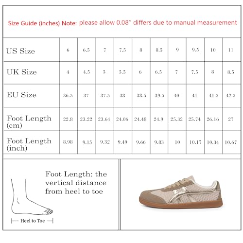 Image of Tigeridea Casual Sneakers for Women Lightweight Lace Up Tennis Shoes | Non-slip Lace Up Fashion Sneaker, Round Toe Retro Walking Shoes, 2026 Trendy Comfortable Trainers