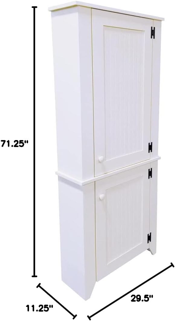 Sawdust City 2 Piece Kitchen Pantry Cabinet (Solid Cottage White)