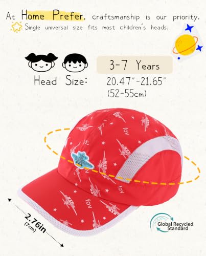 Image of Home Prefer Kids Lightweight Quick Drying Sun Hat Airy Mesh UV Protection Caps Boys Girls UPF50 Baseball Caps Run Beach Water