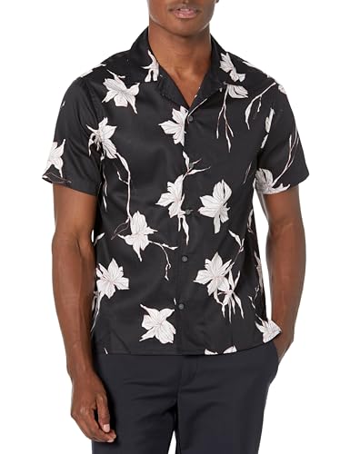 John Varvatos Men's Danny Short Sleeve Camp Shirt