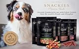 SNACKIES 16er-Pack (à 170g) Hundeleckerli Rindfleischstreifen Premium Snacks für Hunde ohne Zusatz von Getreide, Zucker, Farb-, Aroma- und Konservierungsstoffe, luftgetrocknete Leckerli
