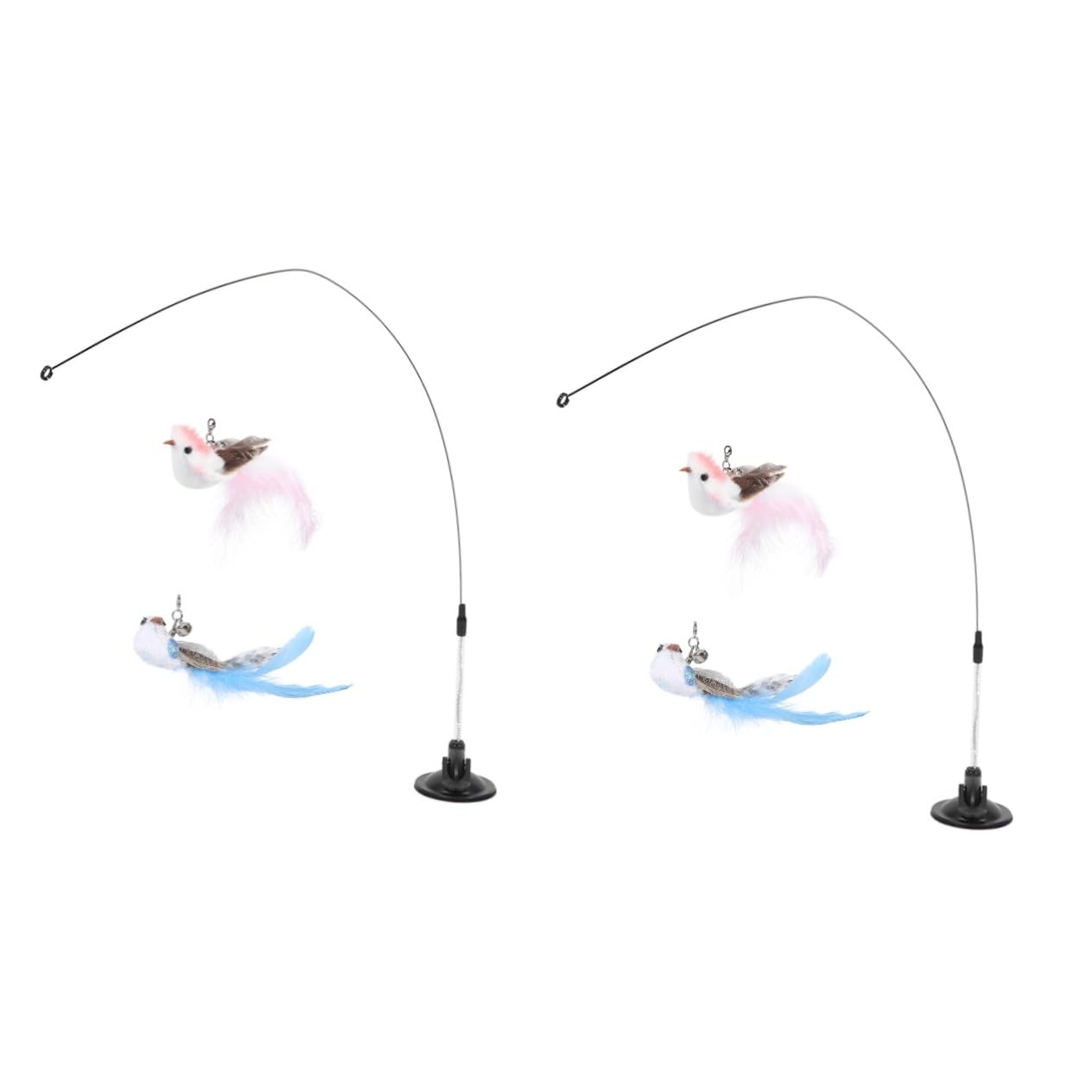 YARNOW 2 Set Bastoncino Per Gatti a Ventosa Giocattoli Per Animali Domestici Per Gatti Giocattoli Interattivi Per Per Indoor Roba Da Filo Di Acciaio