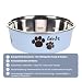 Hundenapf personalisiert aus Edelstahl M 800 ml Hellblau – rutschfest, leicht & hygienisch – Futter- & Wassernapf mit Namen für große Hunde & Katzen