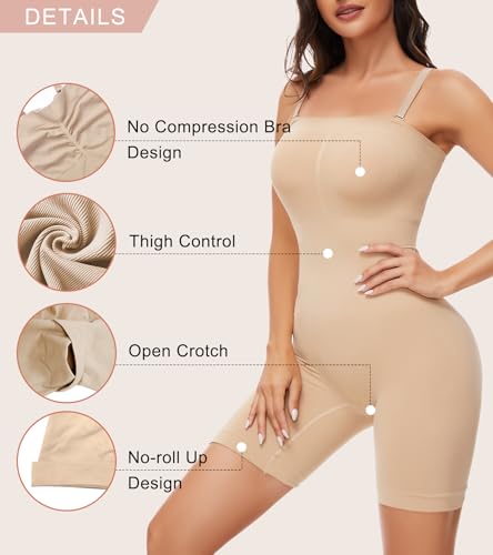 Strapless Shapewear Bodysuit for Women Tummy Control Butt Full Body Shaper3