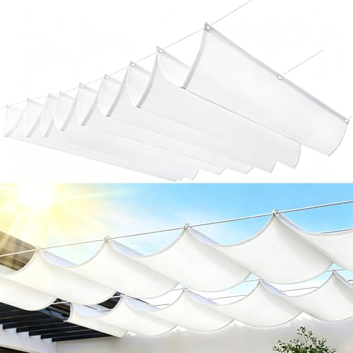 Voile d'ombrage rétractable ondulée 2.9x2.3m, store pergola premium résistant aux UV - 2