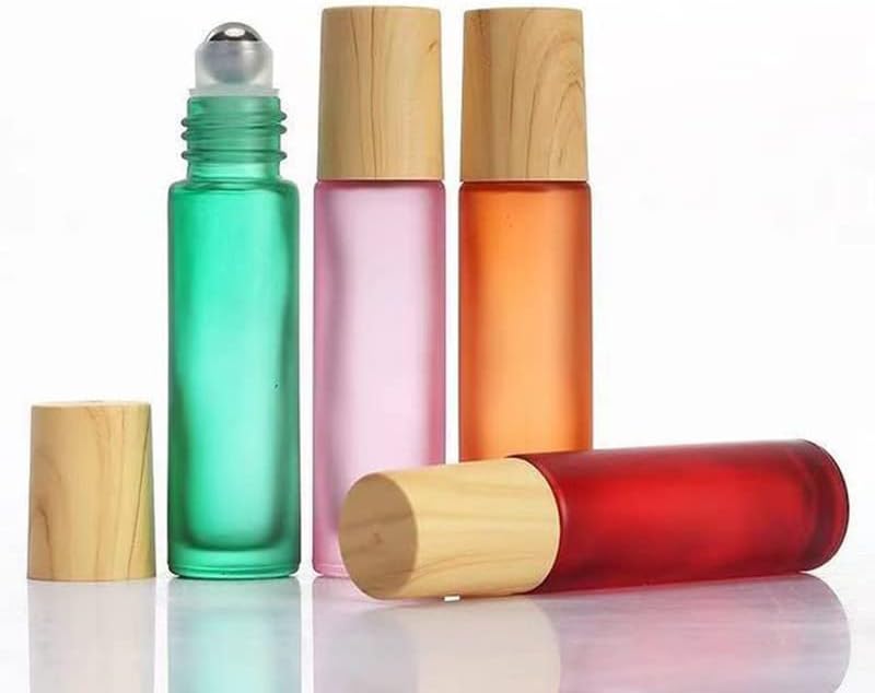 Miniatura 3 de 10 botellas de aceites esenciales de vidrio esmerilado, botellas de rodillo de masaje recargables de 0.3 onzas líquidas, botellas de perfume con
