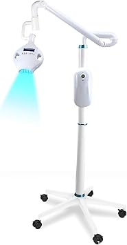 40W Floor-Stand LED Medical Exam Lamp, Professional Teeth Whitening Machine LED Light, Mobile Dental Teeth Whitening Lamp Bleaching, 3 Colors Blue/Red/PurpleWhite