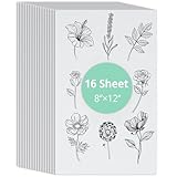HTVRONT 8"x12"Sticky 16 PCS Stick and Stitch Embroidery Paper Wash Away Printable Water Soluble Embroidery Paper, Printable Embroidery Transfer Paper for Hand & Machine Embroidery