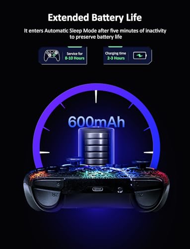 Image of NexiGo Wireless Controller (No Deadzone) for Switch 2 and Switch, Bluetooth Controllers for Nintendo Switch with Vibration, Motion, Turbo and LED Light (Lightstorm)