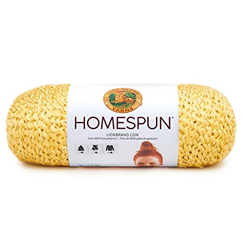 Image of Lion Brand Yarn Homespun Yarn, Soft Bulky Yarn for Knitting, Crocheting, and Crafting, 1 pack, Golden