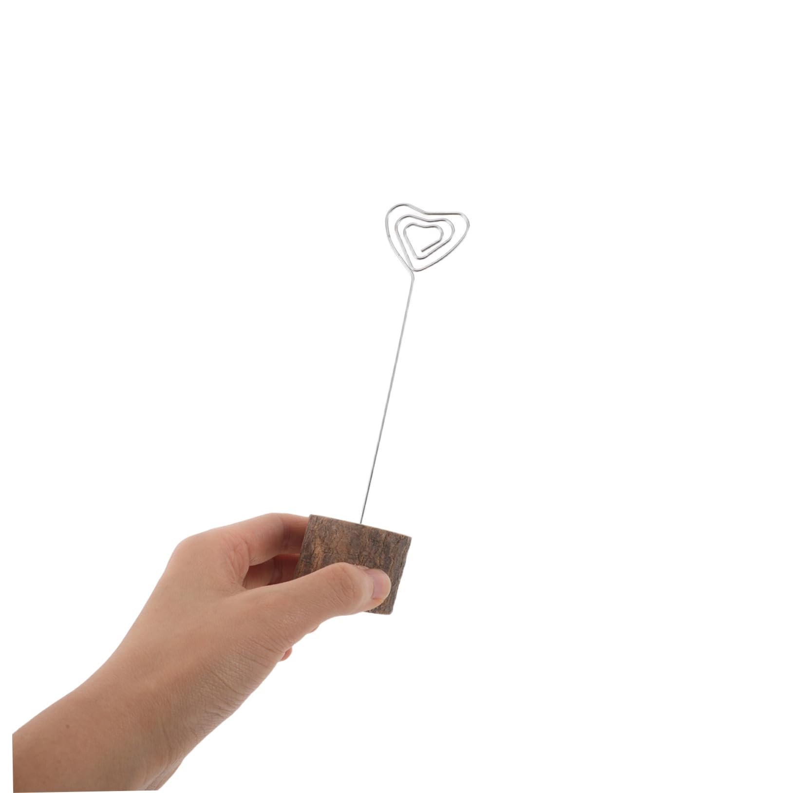 20 Pezzi Porta segnaposto in legno Porta della carta in legno supporto per tavolo per feste di matrimonio per cerimonia espositore per foto Silver