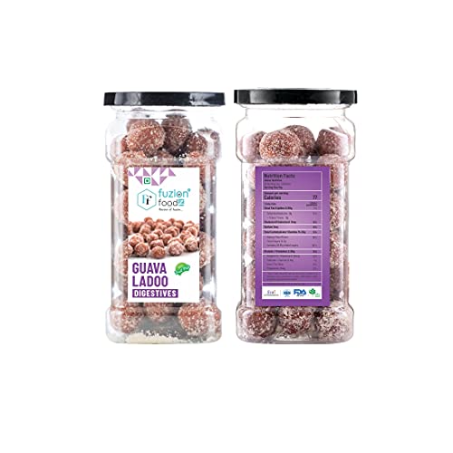 Image of Fuzion Foodz Guava Amrud Ladoo - (140g Each X Pack of 2) Digestive After-Meal Snack, Khatta Meetha Amrud Ladoo, Sweet and Tandy Mouth Freshner Mukhwas, 280gram