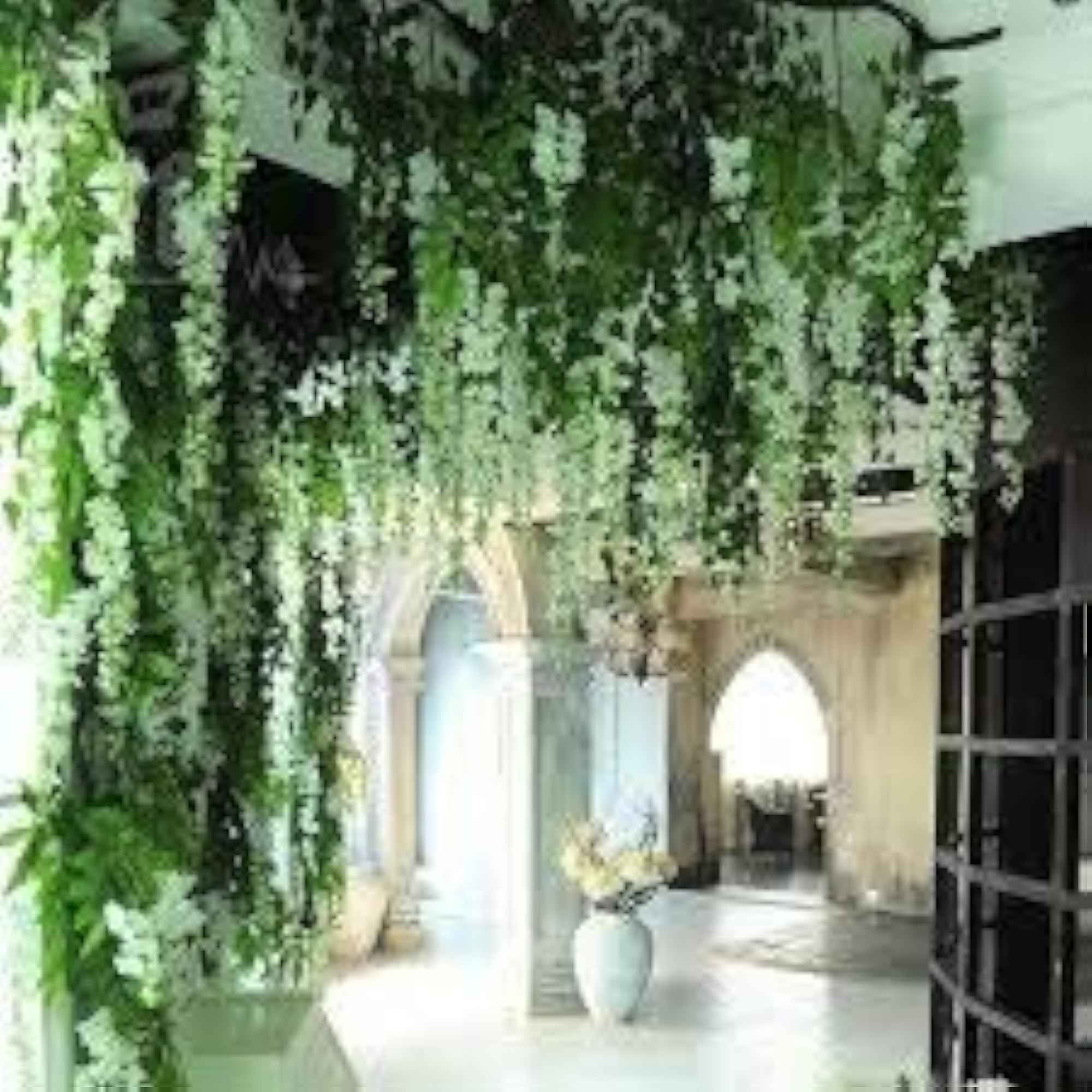 Artificial Polyester Hanging Flower Wisteria Vines