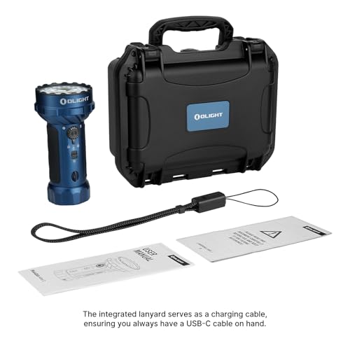 OLIGHT Marauder Mini 2 Bright Flashlight 10,000 Lumen with 750 Meters Beam Distance, Rechargeable Light with Dual Charging & 5 Lighting Modes for Outdoor, Camping, Emergencies (Midnight Blue) - Image 9