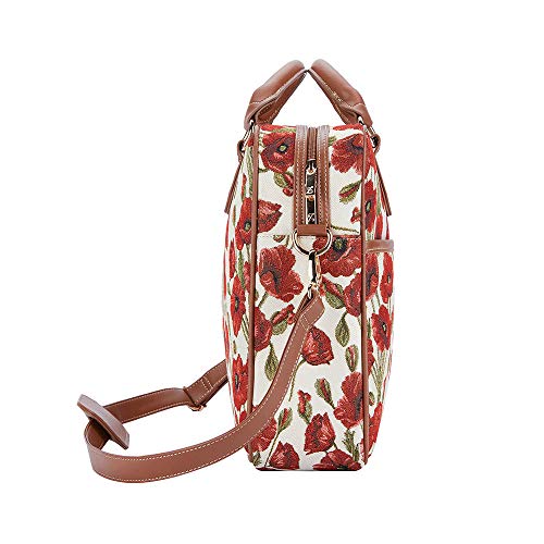 Signare Tapestry Laptop Bag Computer Messenger Bag Briefcase For Women With Floral Poppy Design  thumb #3