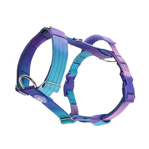 Image of Spark Paws No Pull Dog Harness with Handle for Large Dogs, Heavy Duty Dog Harness for Big Strong Breeds, Adjustable, Y Shaped Padded Halter Design with Front Clip - 90s Retro - M