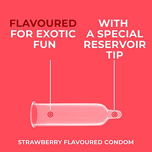 Nottyboy Strawberry Flavored Condoms For Oral - Lubricated Condom For Men (10 Count) #TOP1