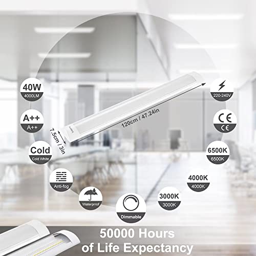 4x Luce LED per ambienti umidi 120cm, tubo LED