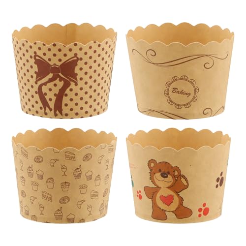 200 peças moldes de papel para uffins, madalena folhas metálicas para cupcakes, chávenas de papel de bolo à prova de gordura papel madalenas para forno, sobremesas, festas e casamentos