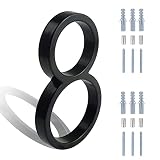5 Inch Black House Number 8, Floating Modern House Numbers for Outside, Wall Mounted Address Numbers