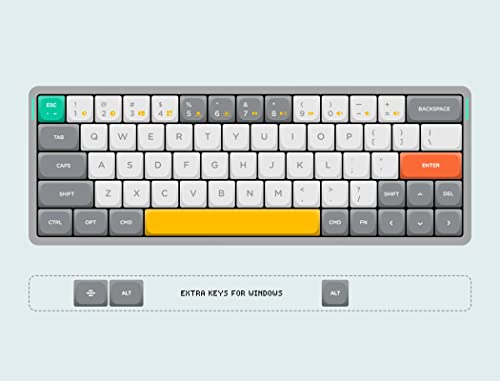 Nuphy Air60 Portable Wireless Keyboard, 60% Low Profile Mechanical Keyboard, Supports Bluetooth 5.0, 2.4G And Wired Connection, Compatible With Windows And Mac Os Systems-Gateron Brown Switch #TOP1