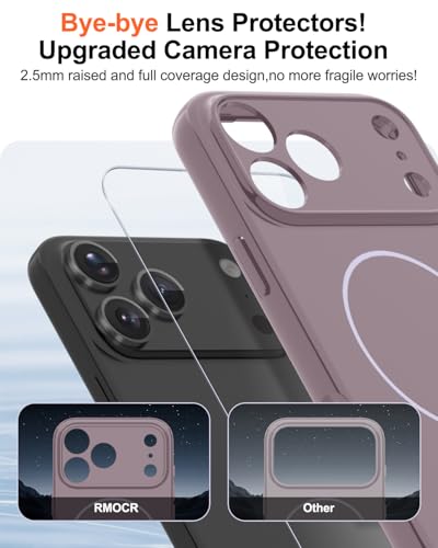 Image of Magnetic for iPhone 17 Pro Max Case,Shockproof Matte Cover,Lavender Purple | with Screen Protector,Compatible with MagSafe,Military Grade Drop Protection,Full Camera Protection,Non-Slip Design Case