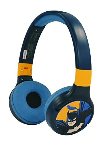 Lexibook Casque Batman Audio 2-en-1 Bluetooth & Filaire avec Micro et Bouton de contrôle, Batterie Rechargeable Longue durée, HPBT010BAT